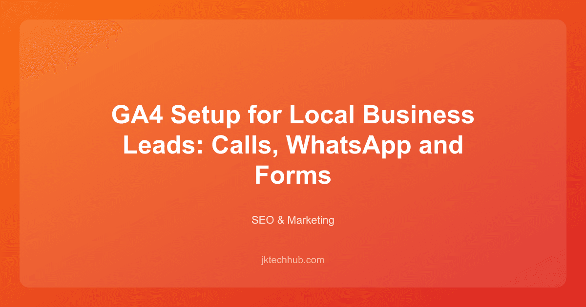 GA4 Setup for Local Business Leads: Calls, WhatsApp and Forms