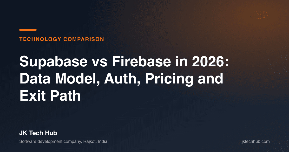 Supabase vs Firebase in 2026: Data Model, Auth, Pricing and Exit Path