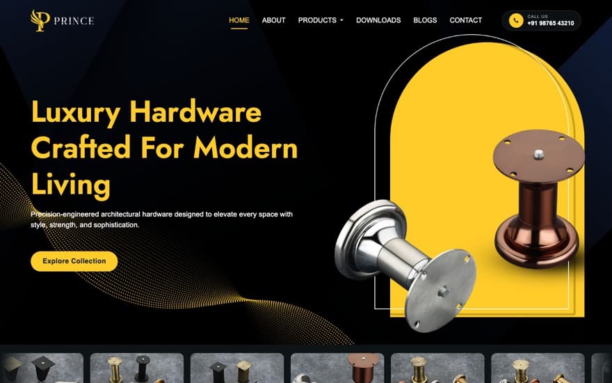 Prince Hardware website built by JK Tech Hub